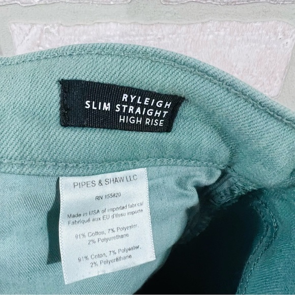 Veronica Beard High Ryleigh High Rise Slim Straight Jeans in Teal Size 26 - Picture 8 of 9